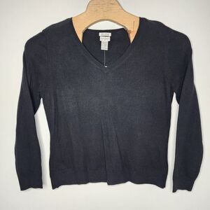 Jaclyn Smith Women's %100 cashmere‎ sweater Size XL Black V Neck NWT